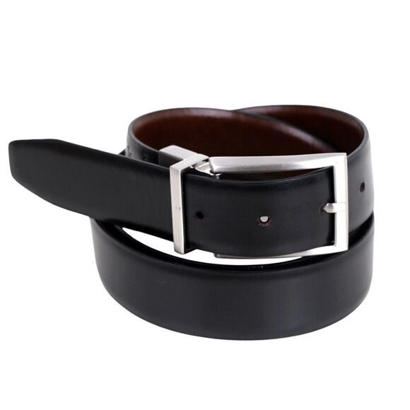 Nordstrom BLACK BROWN REAL LEATHER 1 1/8"Wd REVERSIBLE CASUAL DRESS BELT 38 (13M - Picture 6 of 16